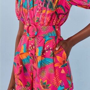 FARM Rio Vibrant Pink Tropical Jumpsuit
